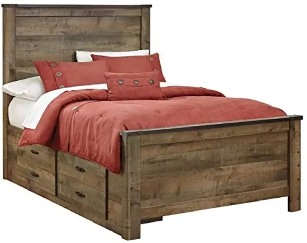 Signature Design by Ashley Trinell Rustic Panel Headboard, Full, Warm Brown