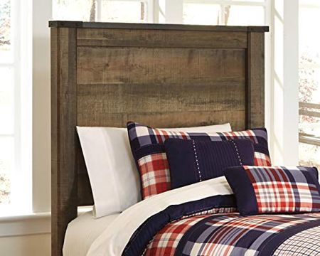 Signature Design by Ashley Trinell Rustic Panel Headboard, Twin, Warm Brown