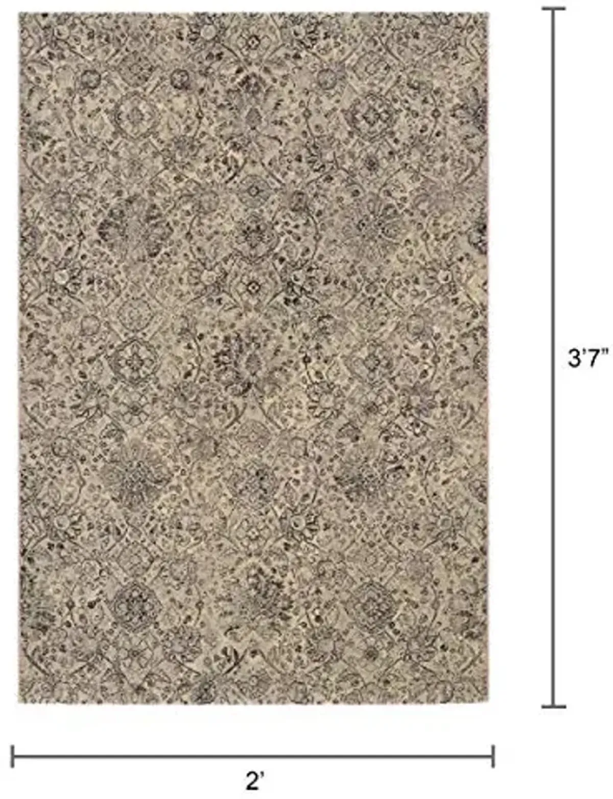 Couristan Easton Winslet Machine Made Area Rug 2' x 3'7" Beige/Black
