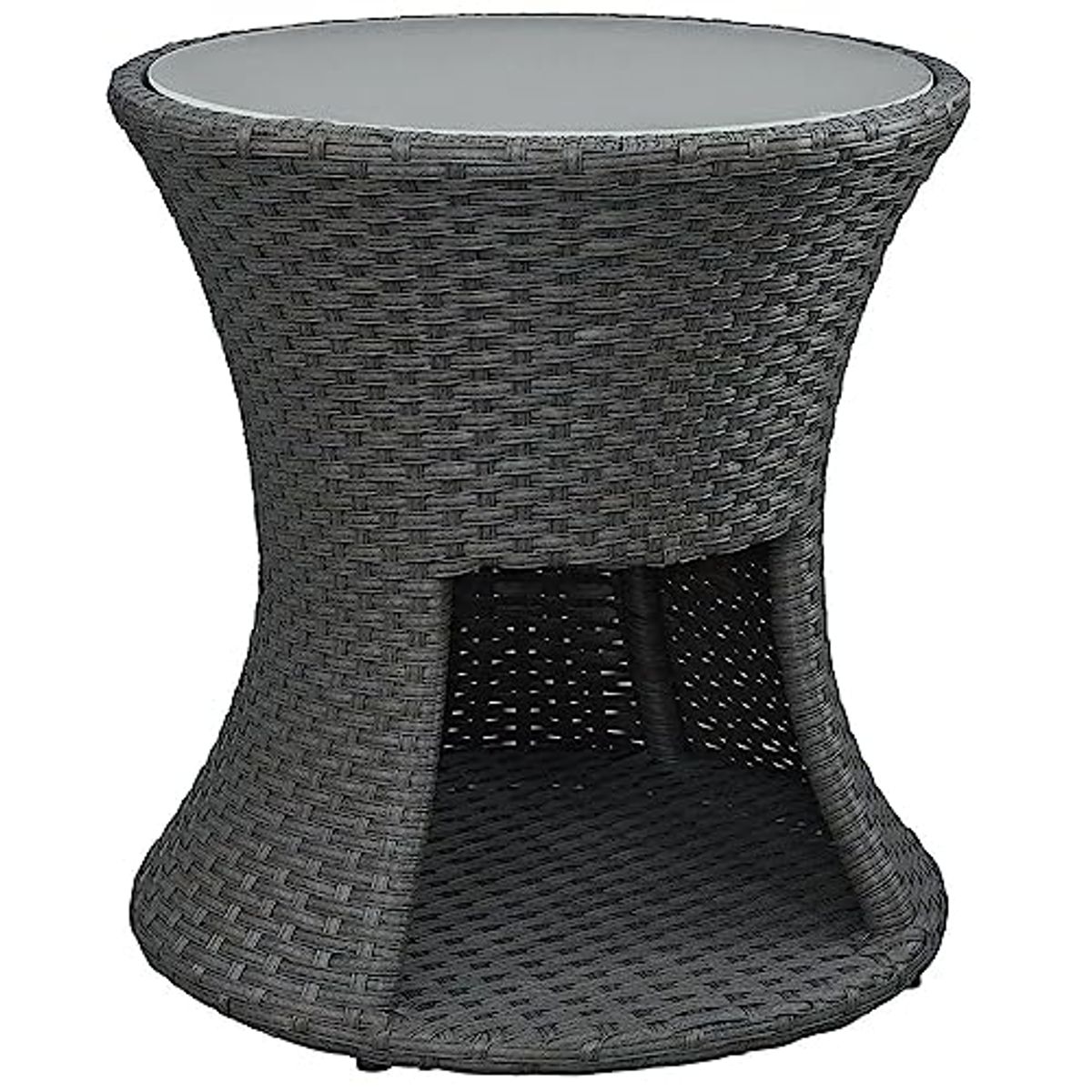 Modway Sojourn Wicker Rattan Outdoor Patio Side End Table in Chocolate