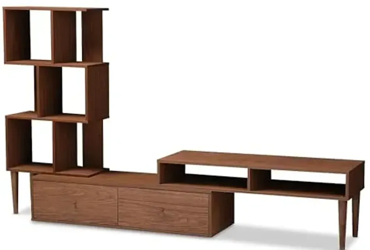 BAXTON STUDIO Haversham Mid-Century Retro Modern TV Stand Entertainment Center and Display Unit