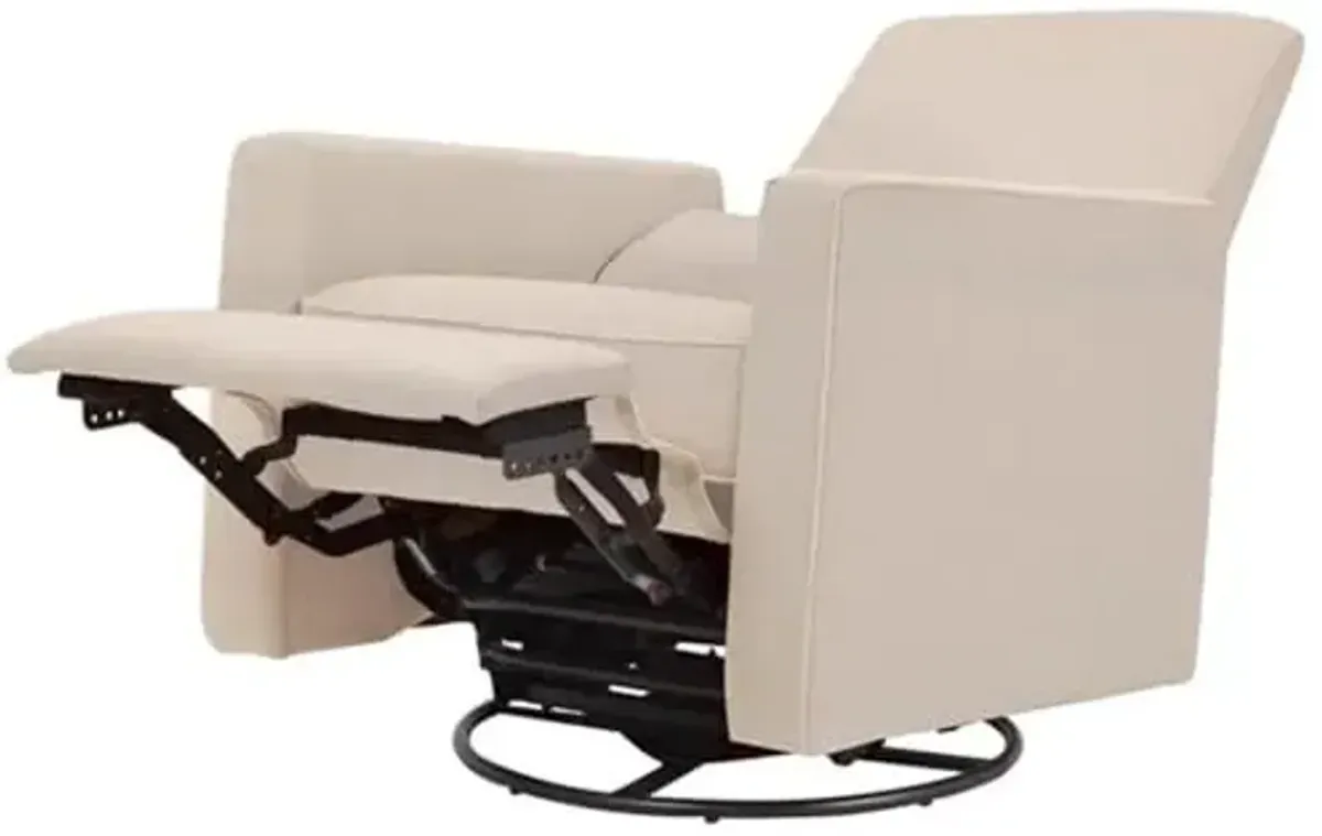 DaVinci Piper 360° Swivel Rocker Recliner Chair - Glider Rocking Chair for Nursery and Living Room- GREENGUARD Gold, FSC & Certi-PUR US Certified - Ultra Comfy Glider Recliner Nursery Chair - Cream