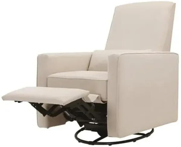 DaVinci Piper 360° Swivel Rocker Recliner Chair - Glider Rocking Chair for Nursery and Living Room- GREENGUARD Gold, FSC & Certi-PUR US Certified - Ultra Comfy Glider Recliner Nursery Chair - Cream