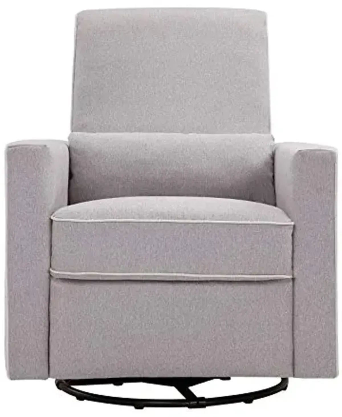 DaVinci Piper 360° Swivel Rocker Recliner Chair - Rocking Chair for Nursery & Living Room, GREENGUARD Gold, FSC & Certi-PUR US Certified, Comfy Nursery Glider Recliner - Heathered Grey w/Cream Piping