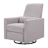 DaVinci Piper Upholstered Recliner and Swivel Glider in Grey with Cream Piping, Greenguard Gold & CertiPUR-US Certified