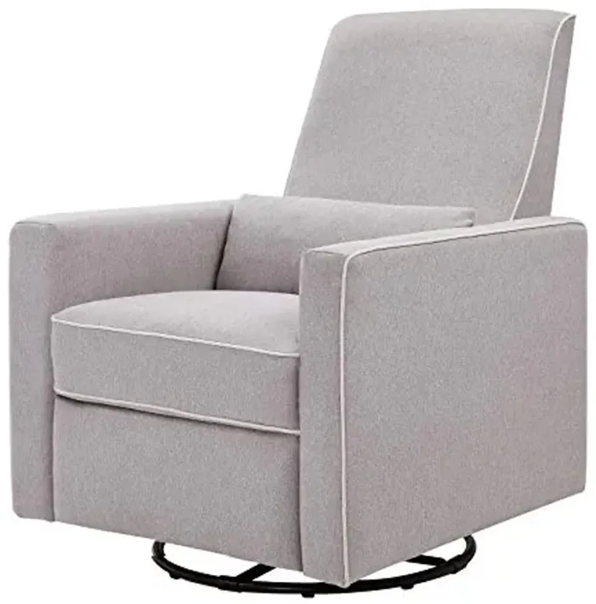DaVinci Piper 360° Swivel Rocker Recliner Chair - Rocking Chair for Nursery & Living Room, GREENGUARD Gold, FSC & Certi-PUR US Certified, Comfy Nursery Glider Recliner - Heathered Grey w/Cream Piping