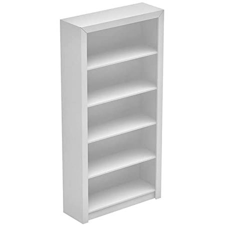 Manhattan Comfort Contemporary and Wide Olinda 1.0 Classic Open Free Standing Bookcase with 5 Shelves, White