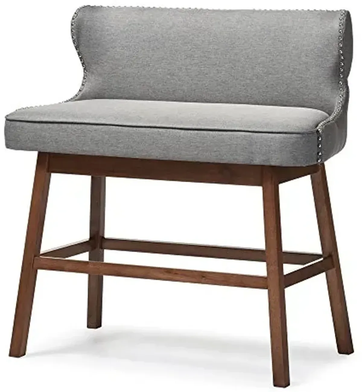 Baxton Studio Gradisca Modern and Contemporary Grey Fabric Button-tufted Upholstered Bar Bench Banquette