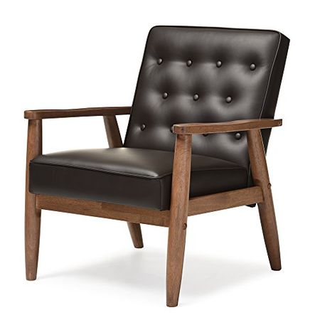 Baxton Studio BBT8013-Brown Chair armchairs, 1人掛け, Brown