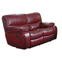 Homelegance Pecos Leather Gel Manual Double Reclining Love Seat, Red