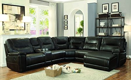 Homelegance Columbus Leath-Aire Sectional Sofa, Brown