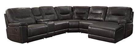 Homelegance Columbus Leath-Aire Sectional Sofa, Brown