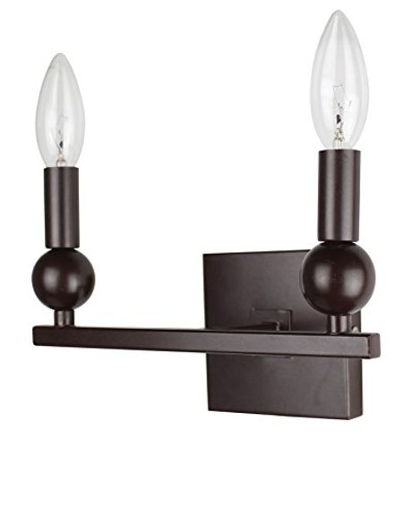 Urbanest Zio Wall Sconce with Double Bulb in Bronze (Hardwired)