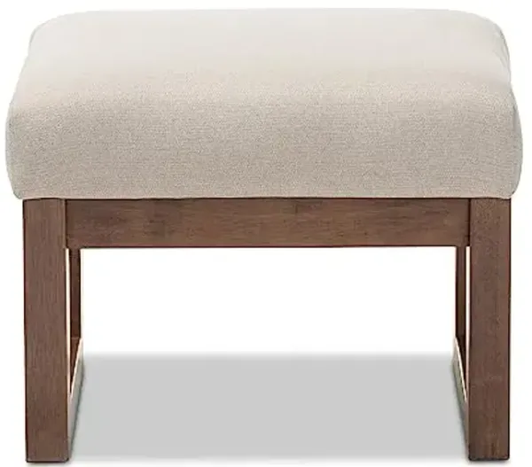 Baxton Studio Yashiya Fabric Ottoman, Light Beige