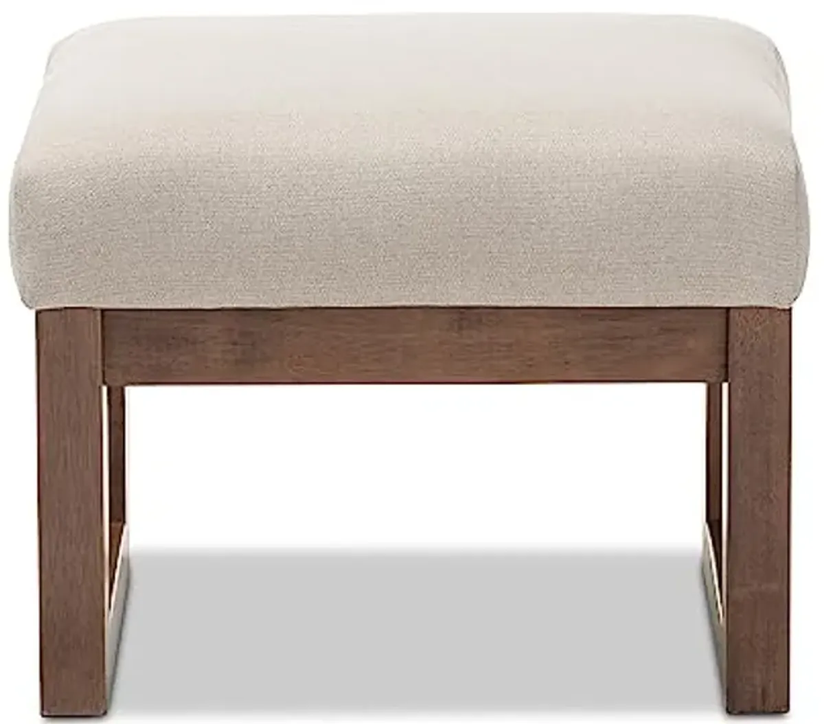 Baxton Studio Yashiya Fabric Ottoman, Light Beige (123-6820-HiT)