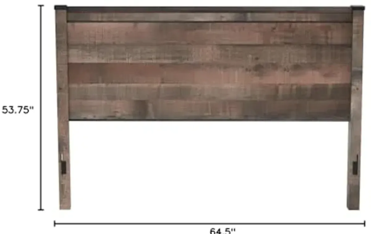 Signature Design by Ashley Trinell Rustic Panel Headboard, Queen, Warm Brown