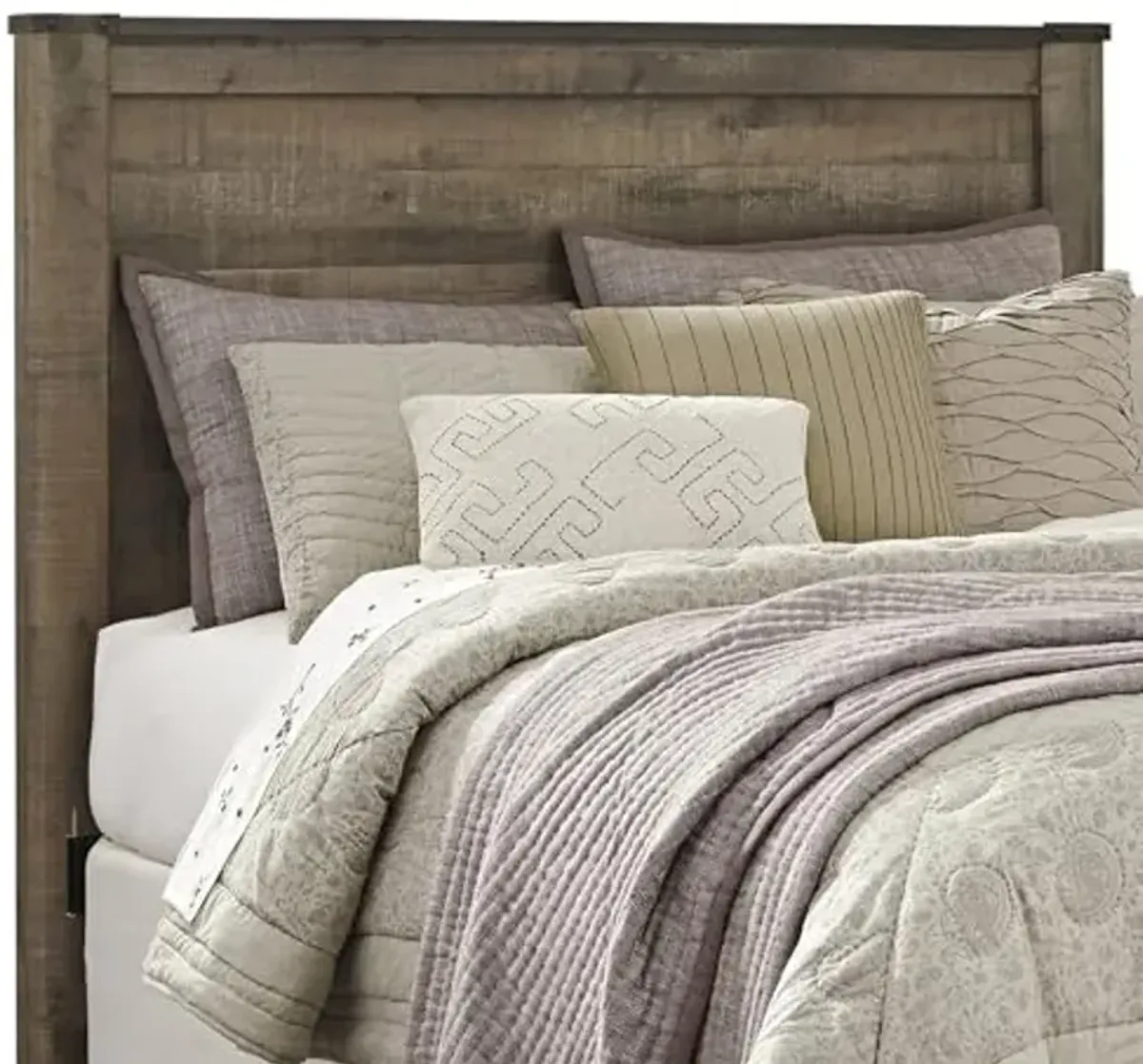 Signature Design by Ashley Trinell Rustic Panel Headboard, Queen, Warm Brown