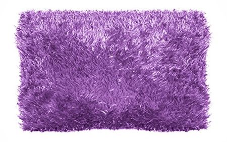 Rock Your Room Mongolian Faux Fur Pillow, 20 x 26, Purple