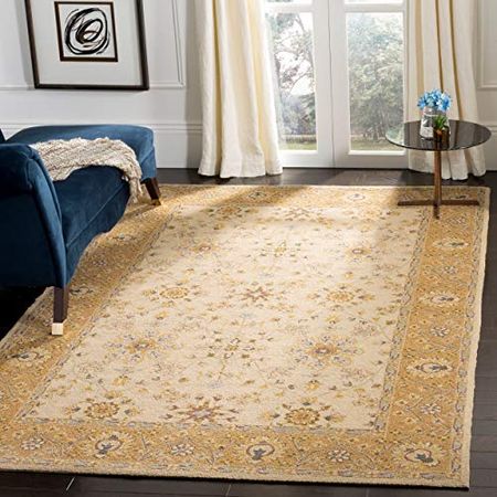 SAFAVIEH Easy Care Collection 8' x 10' Ivory/Beige EZC751D Hand-Hooked Area Rug