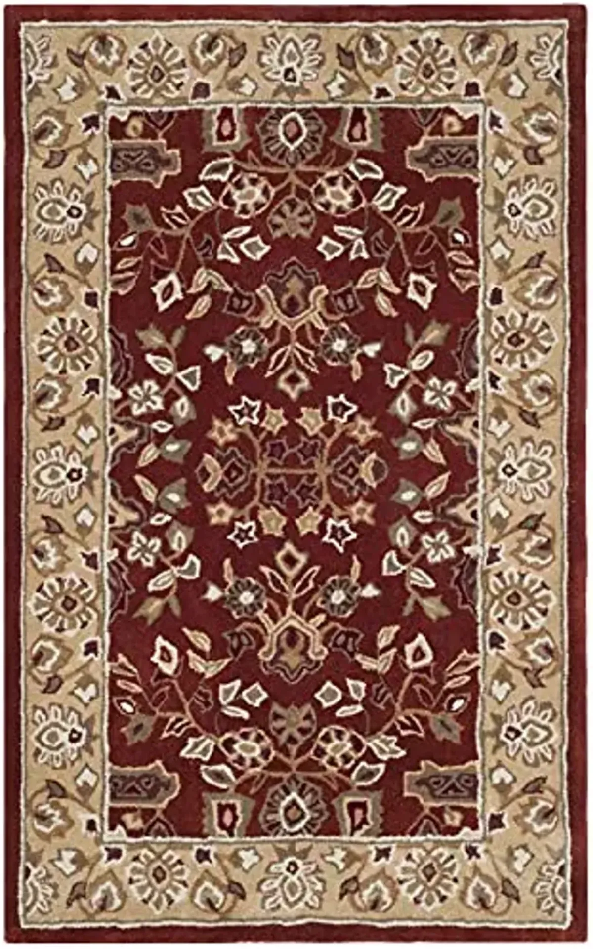 SAFAVIEH Total Performance Collection Accent Rug - 3' x 5', Rust & Green, Hand-Hooked Oriental, Non-Shedding & Easy Care, Ideal for High Traffic Areas in Entryway, Living Room, Bedroom (TLP721B)