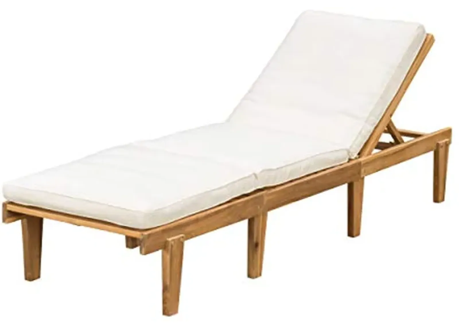 Christopher Knight Home Ariana Acacia Wood Chaise Lounge with Cushion, Teak Finish