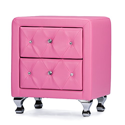 Baxton Studio 10725-6050-AMZ nightstands, Medium, Pink