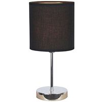Simple Designs LT2007-BLK Chrome Mini Basic Table Lamp with Fabric Shade, Black 11.8 inches Order Now! With E-book Gift@