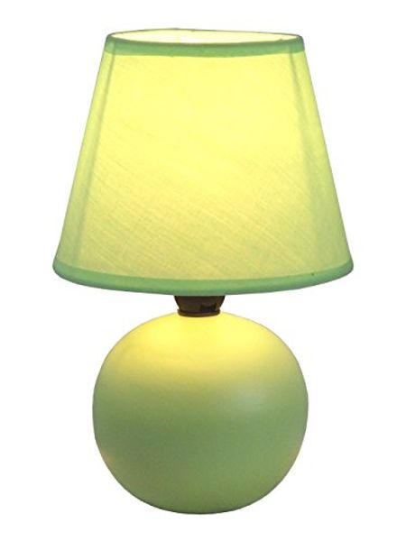 Green Simple Designs LT2008-GRN Mini Ceramic Globe Table Lamp, Height: 8.78" Shade diameter: 5.5" Order Now! With E-book Gift@