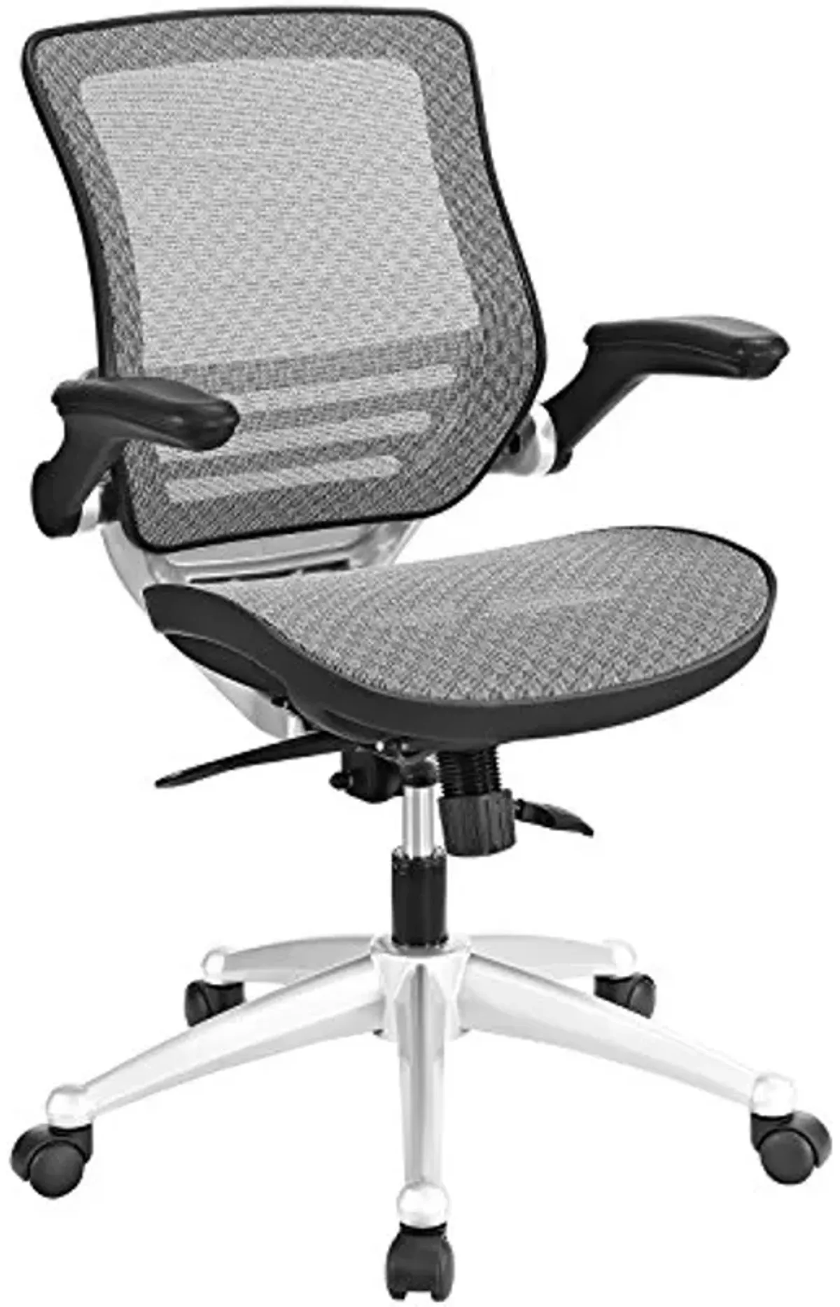 Modway Edge All Mesh Office Chair In Gray With Flip-Up Arms - Perfect For Computer Desks