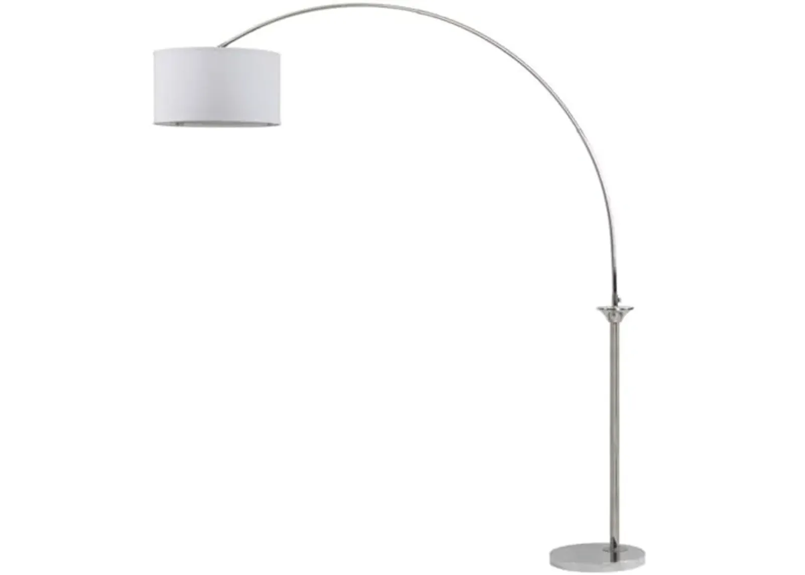 SAFAVIEH Lighting Collection Mira Contemporary Modern Farmhouse Nickel 84-inch Living Room Bedroom Home Office Arc Floor Lamp (LED Bulb Included)