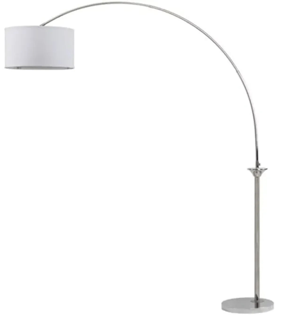 SAFAVIEH Lighting Collection Mira Contemporary Modern Farmhouse Nickel 84-inch Living Room Bedroom Home Office Arc Floor Lamp (LED Bulb Included)