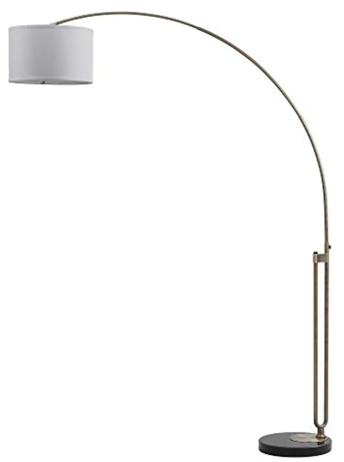 SAFAVIEH Lighting Collection Polaris Contemporary Modern Farmhouse Antique Brass/ Black 84-inch Living Room Bedroom Home Office Arc Floor Lamp (LED Bulb Included)