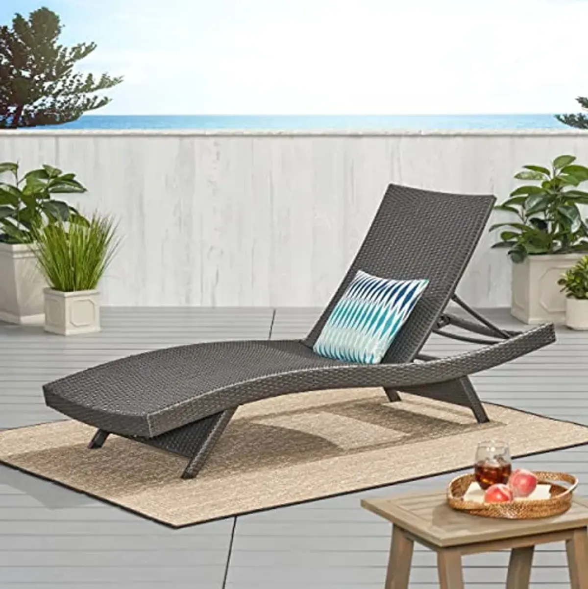 Christopher Knight Home Salem Outdoor Chaise Lounge 79.53 x 27.56 x 13.78