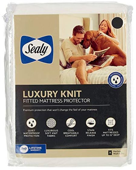 sealy full fitted mattress protector luxury knit