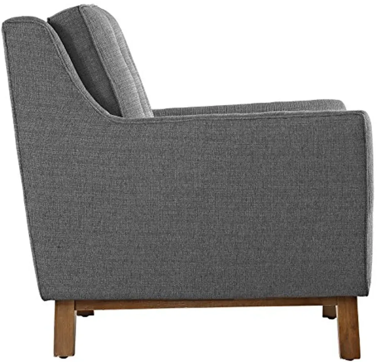 Modway Beguile Mid-Century Modern Sofa Upholstered Fabric with Sofa and Two Armchairs in Gray