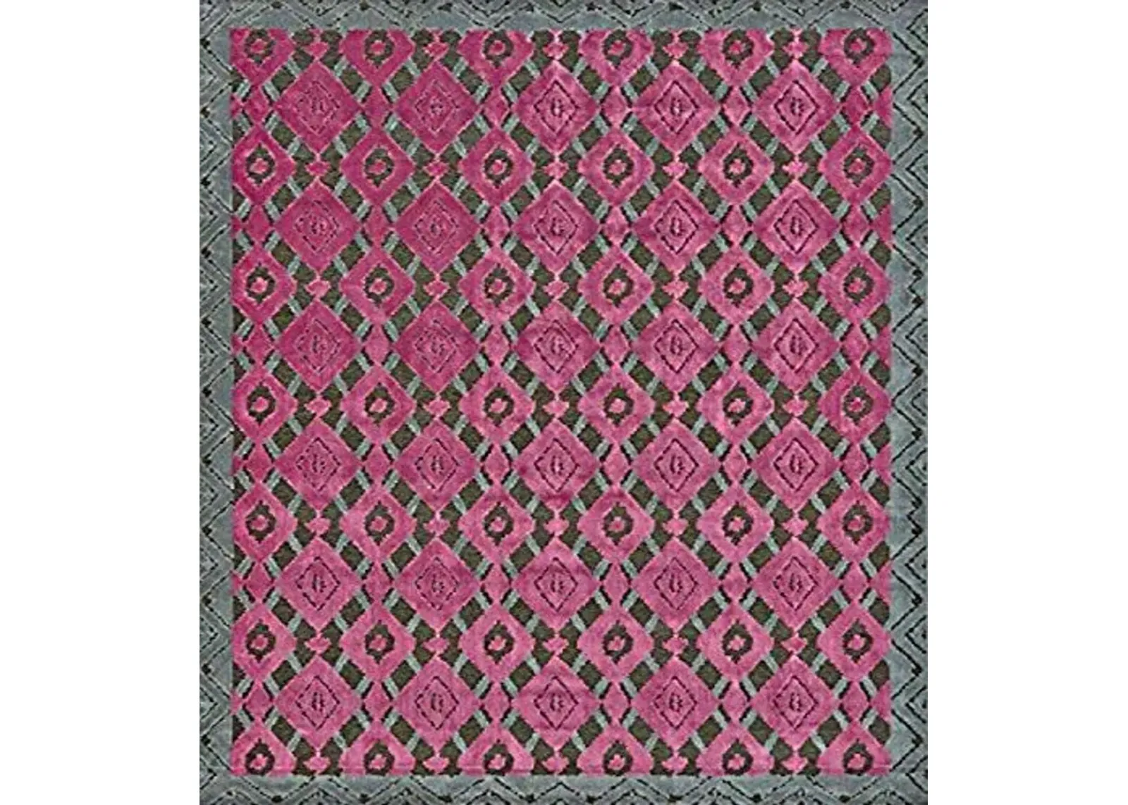 Feizy Rugs Saphir Rubus Collection Imported Area Rug, 7'6" x 10'6", Dark Gray/Raspberry