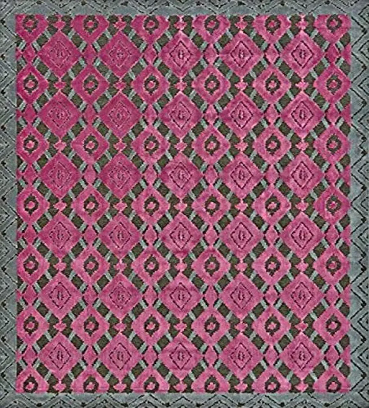 Feizy Rugs Saphir Rubus Collection Imported Area Rug, 7'6" x 10'6", Dark Gray/Raspberry