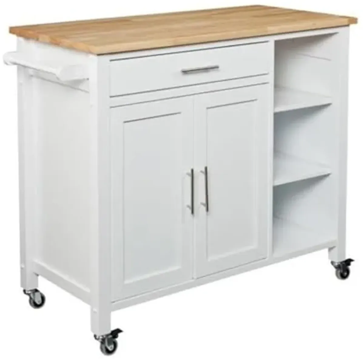 Southern Enterprises SEI Furniture Martinville Kitchen Cart in White