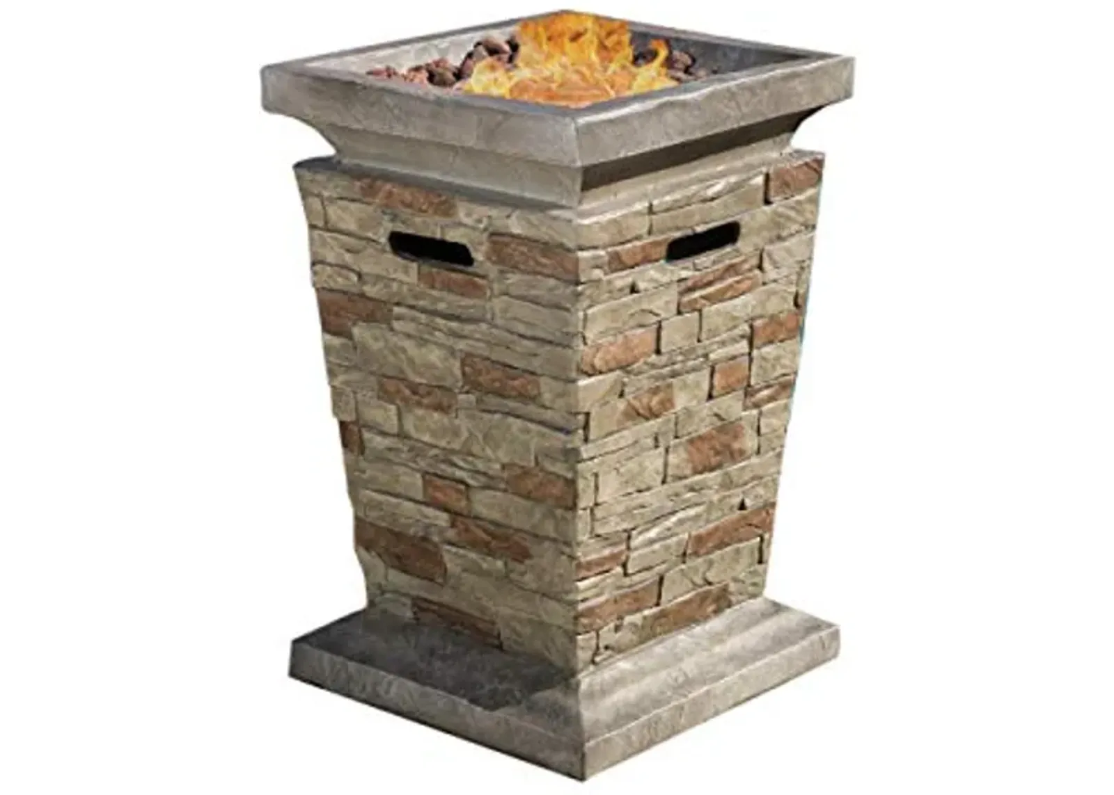 Christopher Knight Home Laguna MGO Fire Column - 40,000 BTU, 19.5", Natural Stone