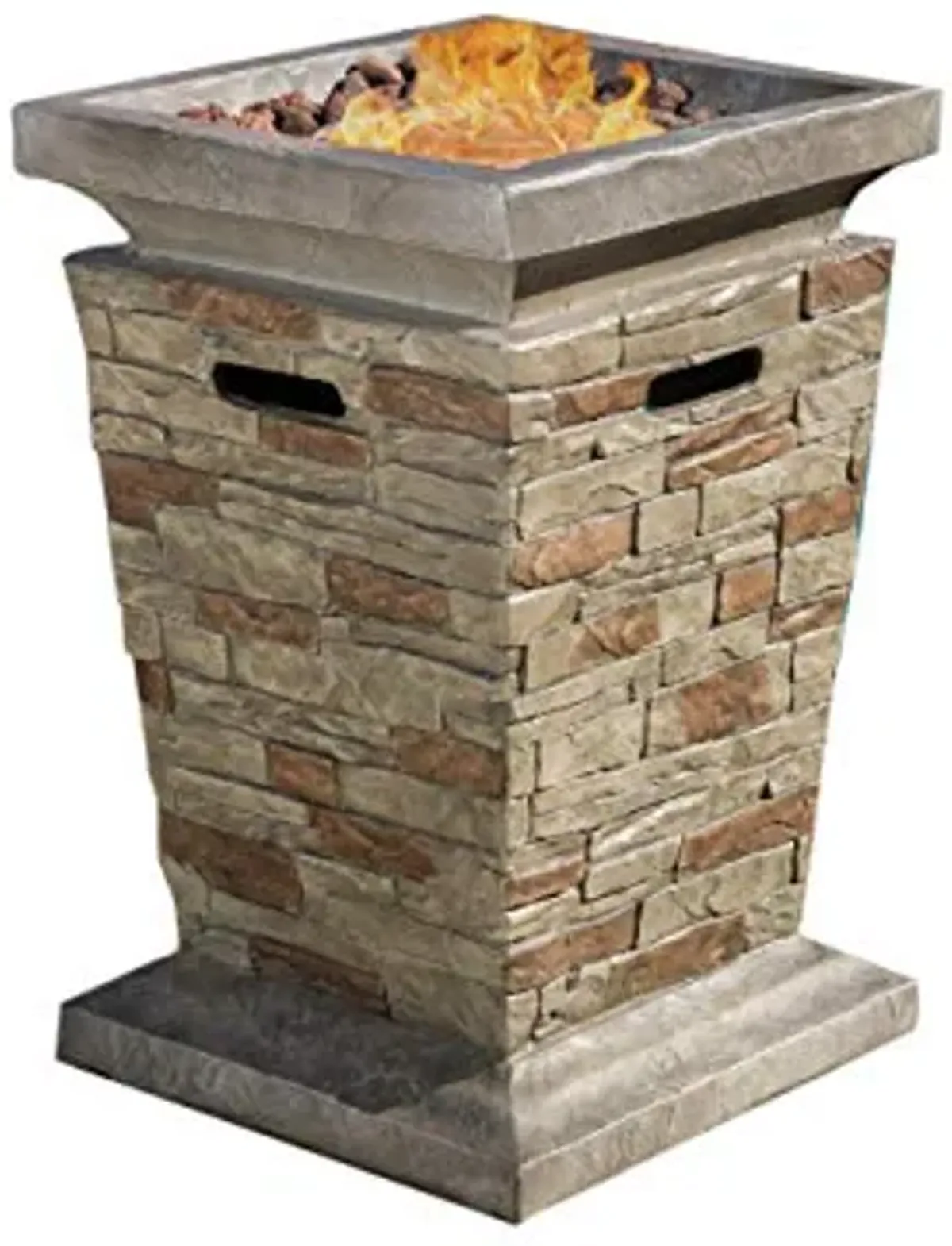 Christopher Knight Home Laguna MGO Fire Column - 40,000 BTU, 19.5", Natural Stone