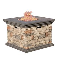 Christopher Knight Home | Crawford | Outdoor Square Propane Fire Pit with Stone