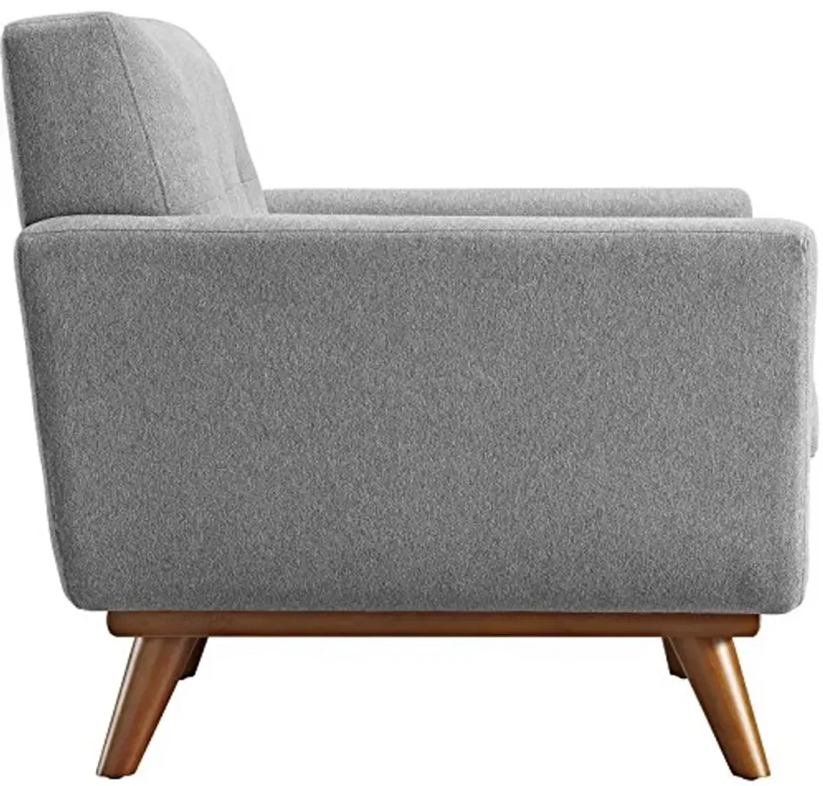 Modway Engage Mid-Century Modern Upholstered Fabric Accent Armchair and Ottoman in Expectation Gray