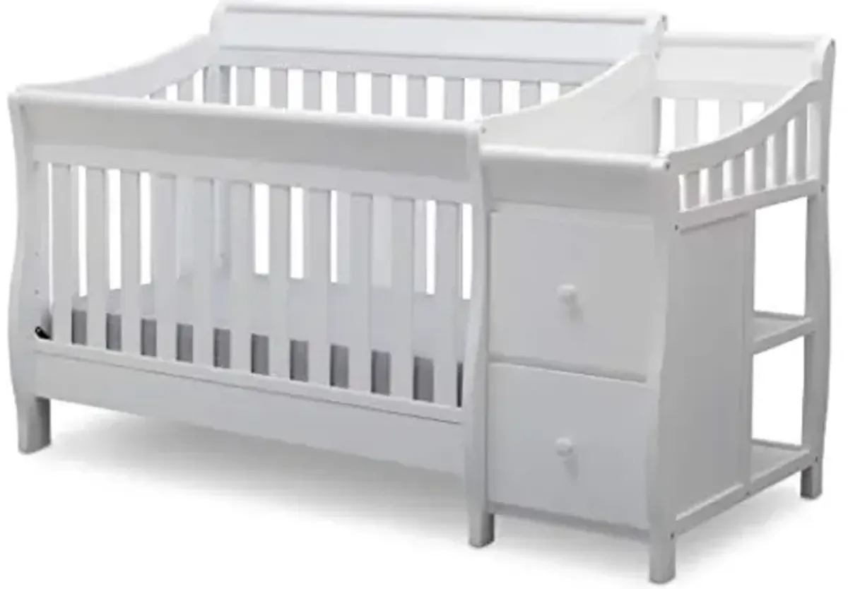 Delta Children Bentley S 4-in-1 Convertible Crib and Changer - Greenguard Gold Certified, White