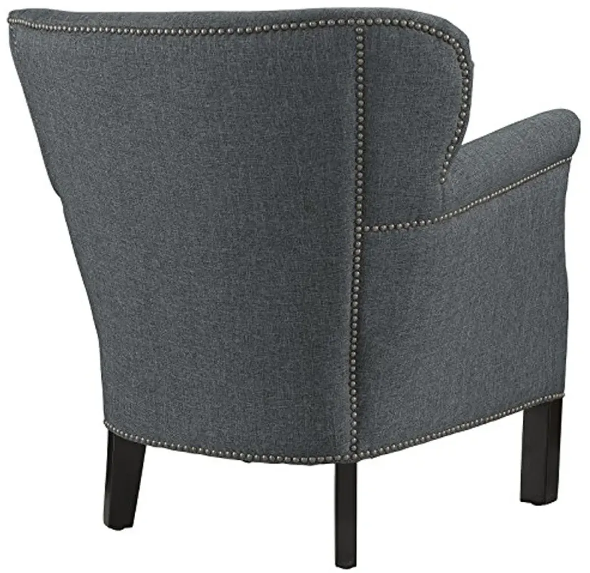 Modway Key Fabric Upholstered Accent Lounge Arm Chair in Gray with Nailhead Trim