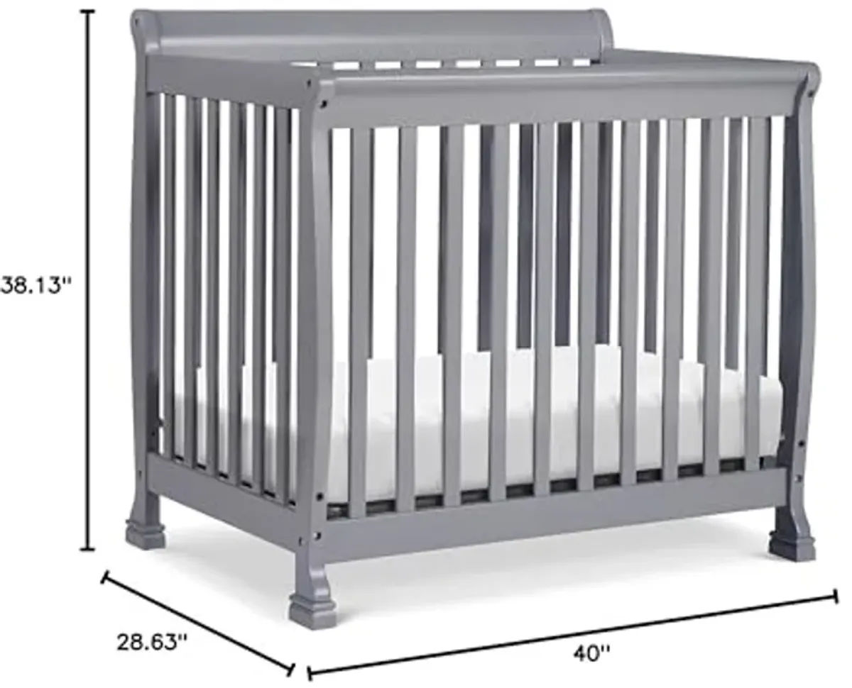 DaVinci Kalani 4-in-1 Convertible Mini Crib in Grey | Greenguard Gold Certified