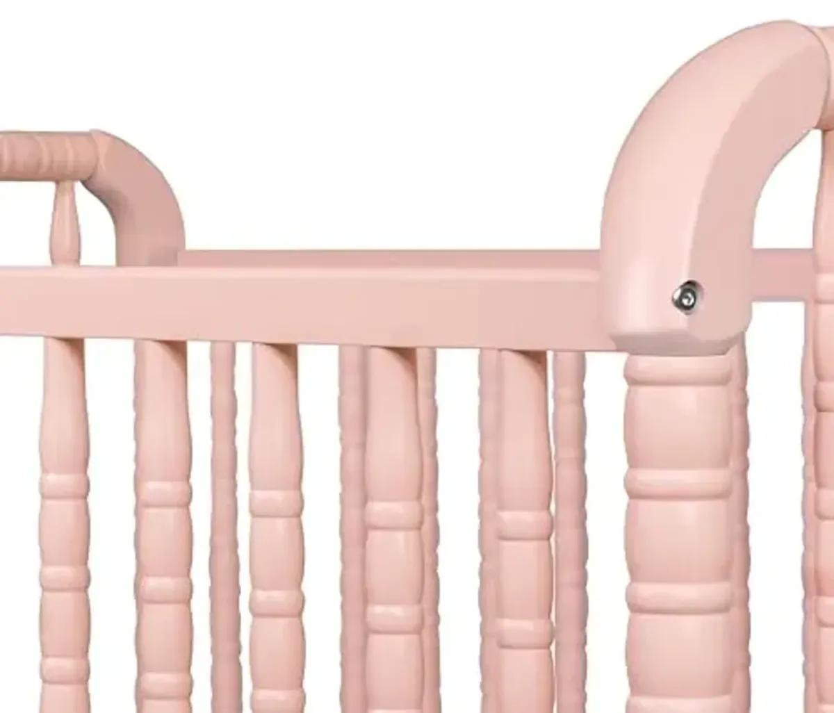 DaVinci Jenny Lind 3-in-1 Convertible Crib in Blush Pink, Removable Wheels, Greenguard Gold