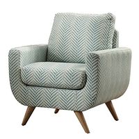 Homelegance Deryn 30" Herringbone Print Fabric Accent Chair, Teal