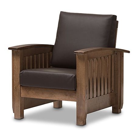 Baxton Studio 424-6900-AMZ Living-Room-Chairs, Wood, Brown