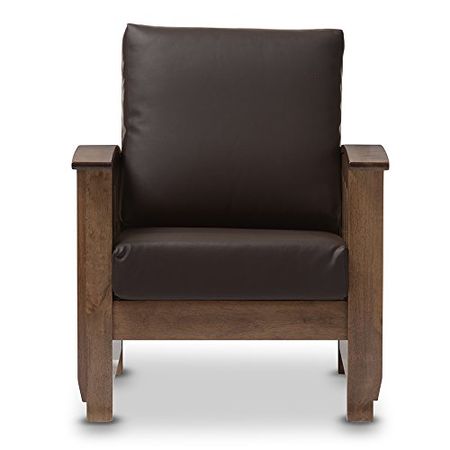 Baxton Studio 424-6900-AMZ Living-Room-Chairs, Wood, Brown