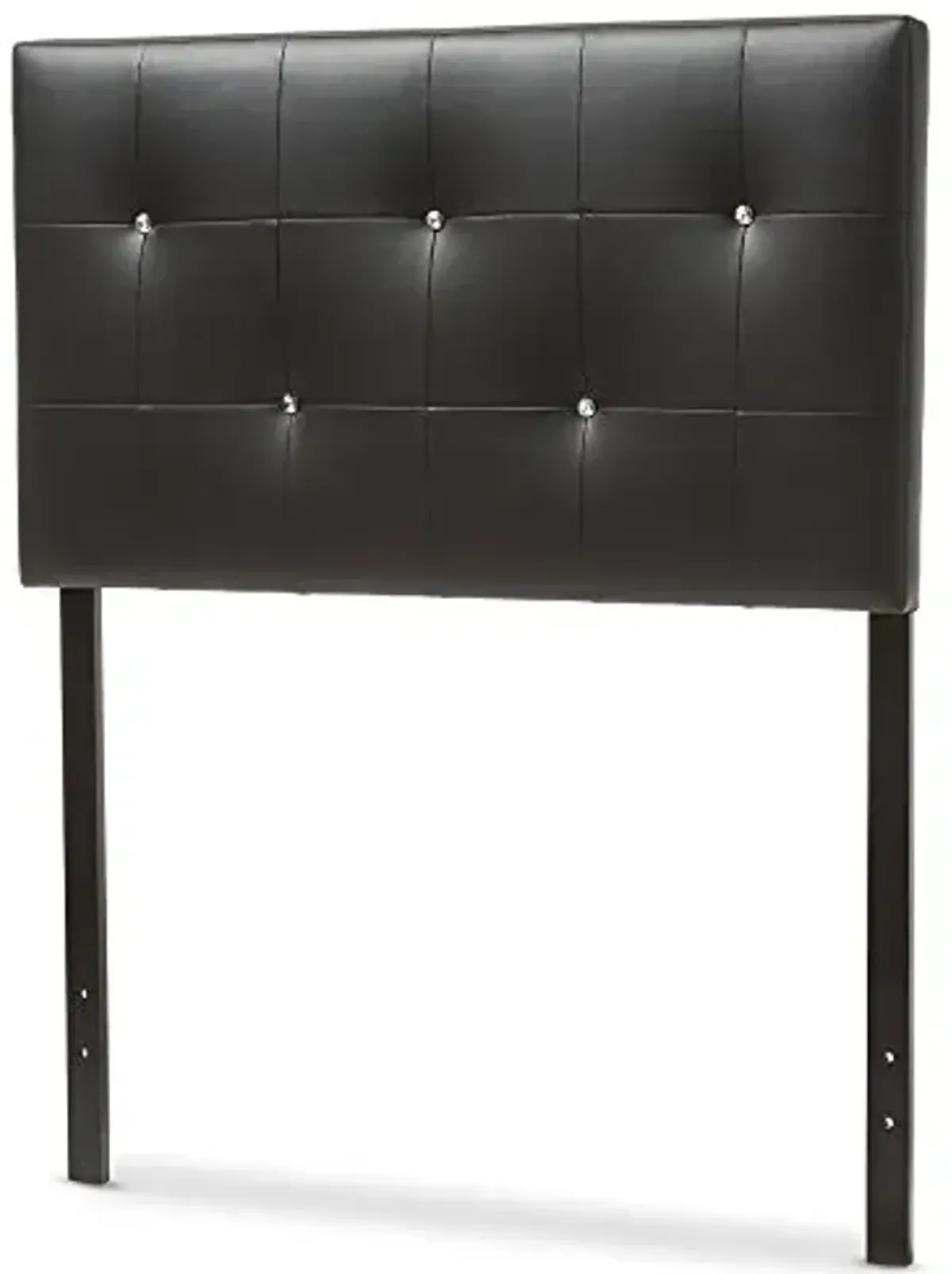 Baxton Studio Josette Modern and Contemporary Black Faux Leather Upholstered Headboard, Twin